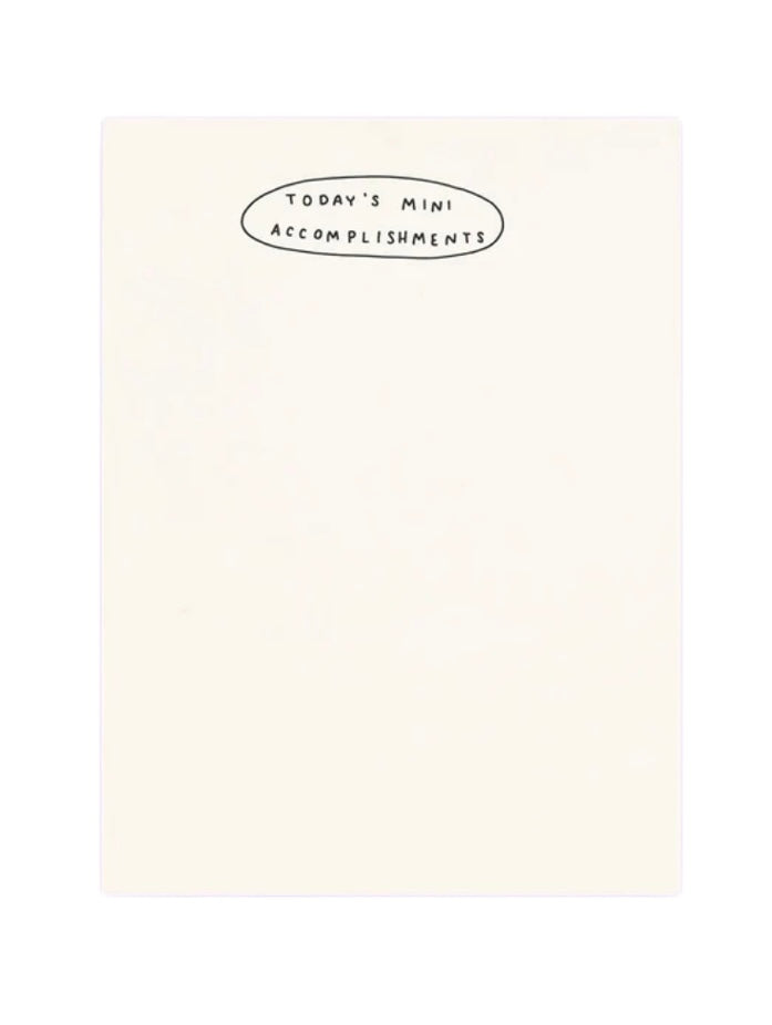 Today's Mini Accomplishments Notepad detail by M.C. Pressure, list-style pages