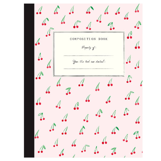 Cherries on Top Composition Book by Mr. Boddington's Studio, wide ruled, 192 pages