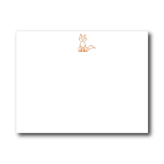Fox Notecard Set by Quick Brown Fox, 10 flat letterpress notecards with white envelopes, 4.25 x 5.5 inches