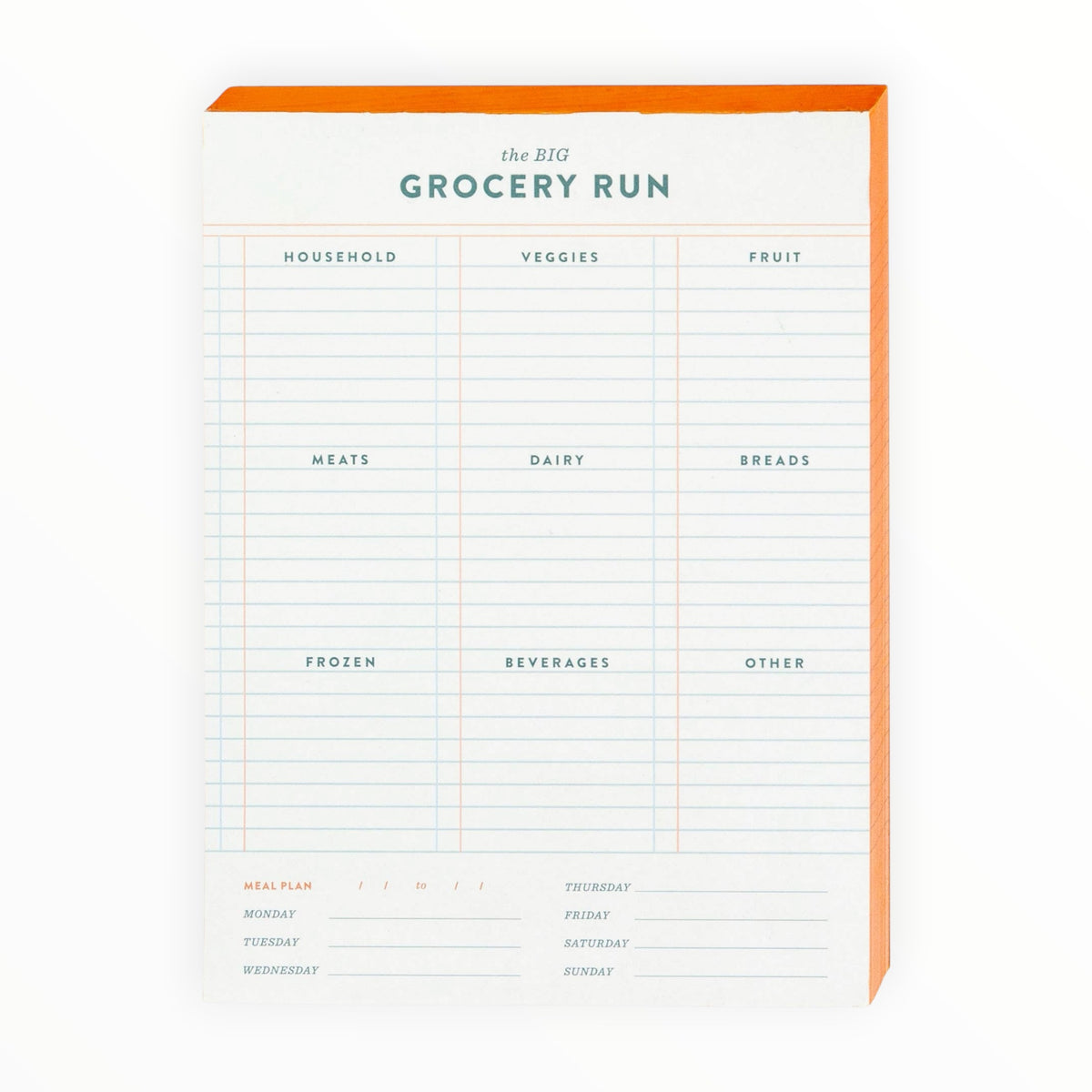 Grocery Run Notepad detail by Studio Calico, grocery category sections