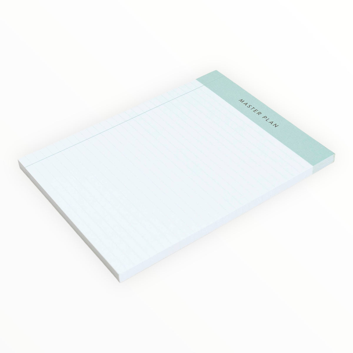 Master Plan Notepad interior detail by Studio Calico, lined page layout