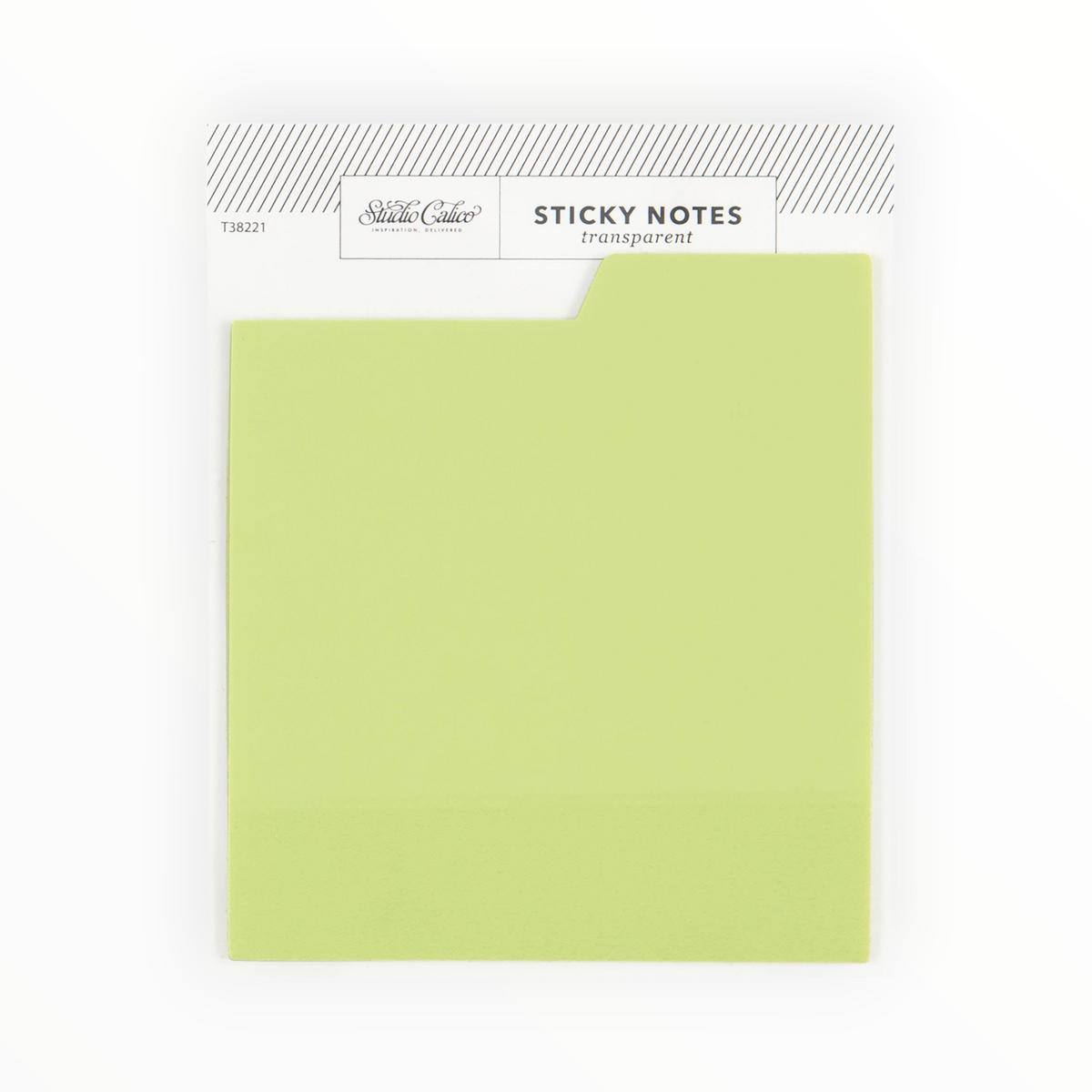 Studio Calico Tabbed Green Transparent Sticky Notes in packaging