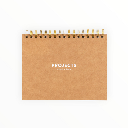 Studio Calico Undated Spiral Project Planner Notebook kraft hardcover with gold spiral binding