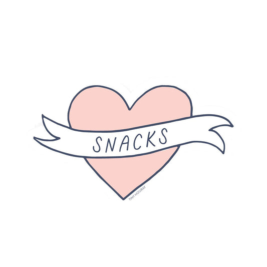 Snacks die-cut vinyl sticker by Tiny Hooray, matte finish, 2-3 inches