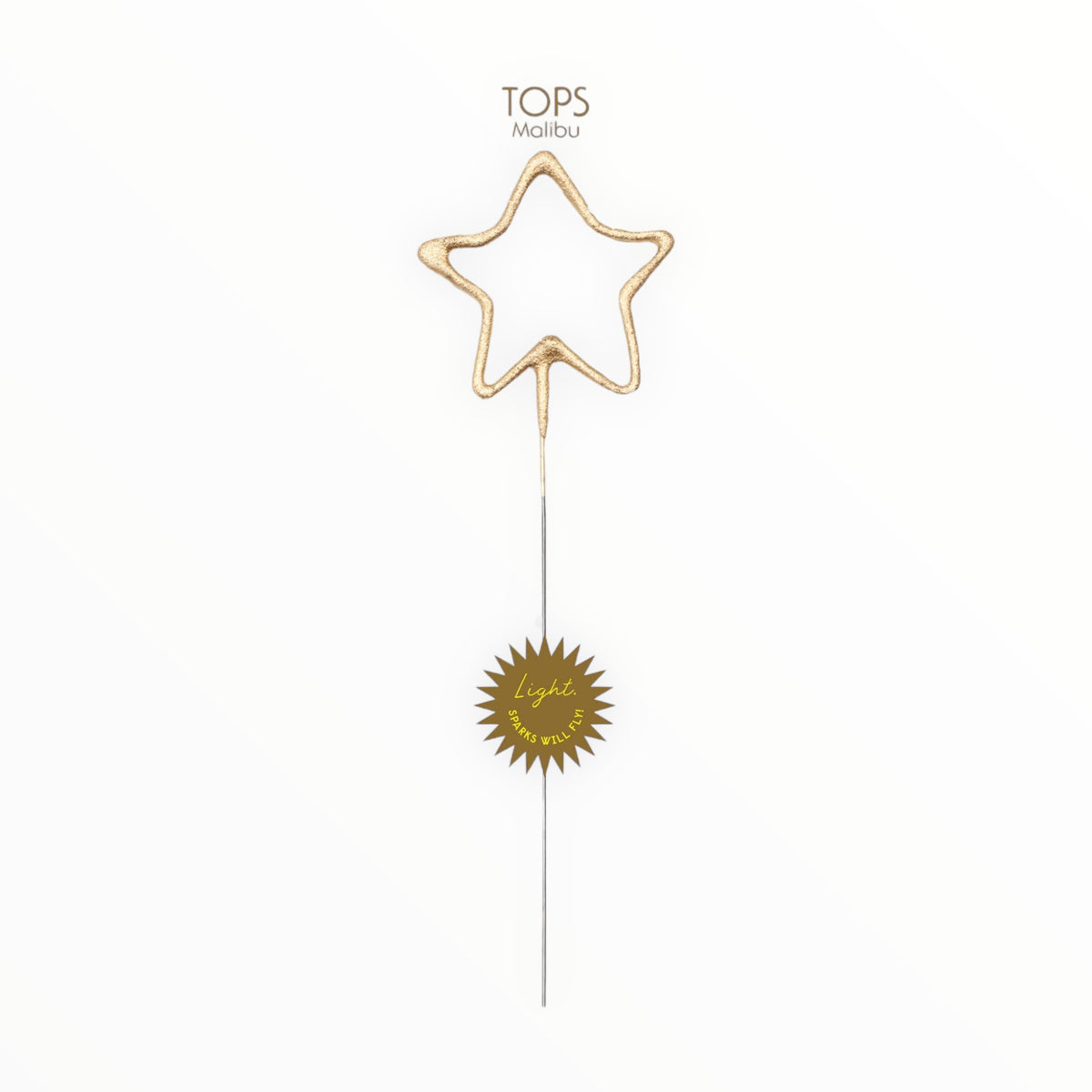 Big Golden Star Sparkler Wand by TOPS Malibu, 8 inches tall