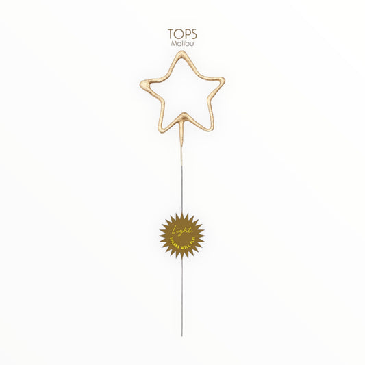 Big Golden Star Sparkler Wand by TOPS Malibu, 8 inches tall