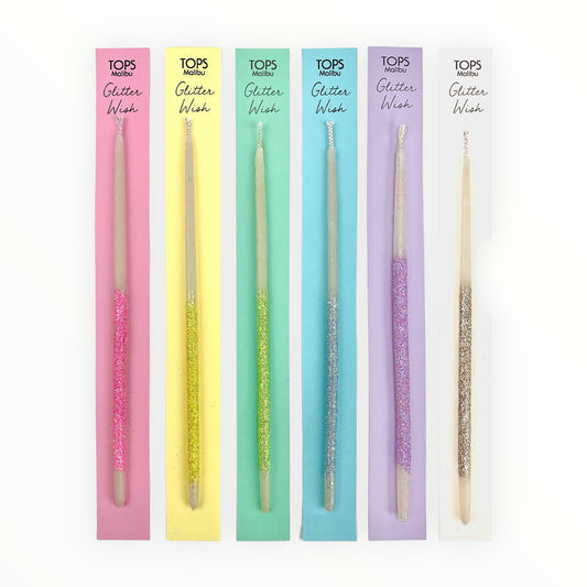 Single Glitter Multicolor Beeswax Candle by TOPS Malibu, 6.75 inches