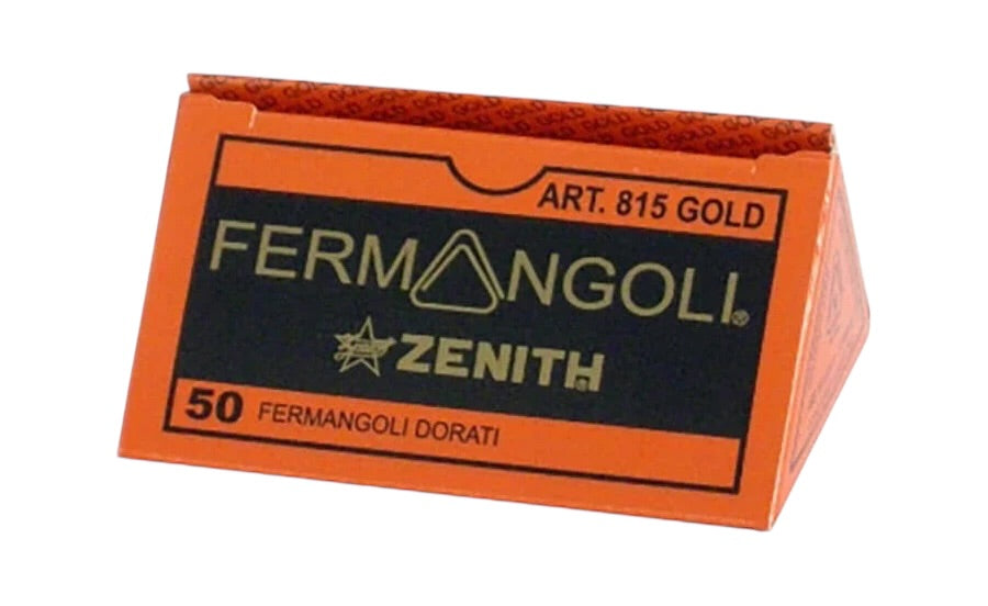 Fermangoli Corner Clip Gold Stainless Steel detail by Zenith, clip on paper corner