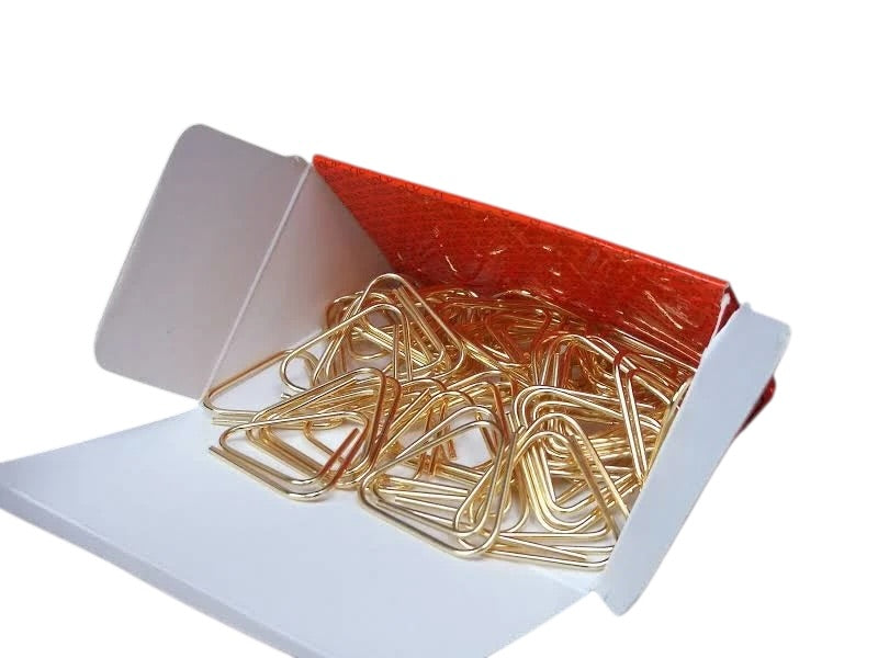 Fermangoli Corner Clip Gold Stainless Steel by Zenith, triangle box packaging detail