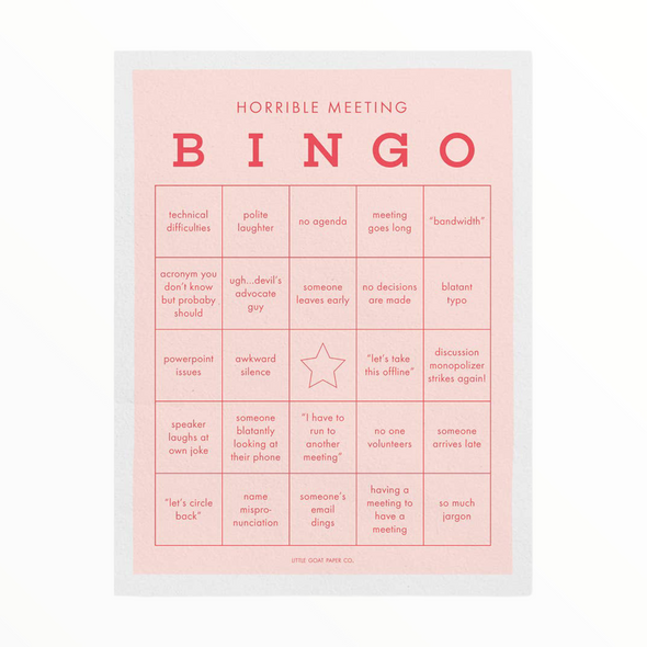 Horrible Meeting Bingo Notepad - The Paper Drawer
