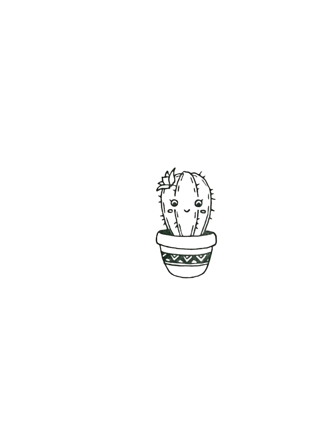 Ancora Letterpress cactus notecard design one, whimsical cactus character letterpress printed