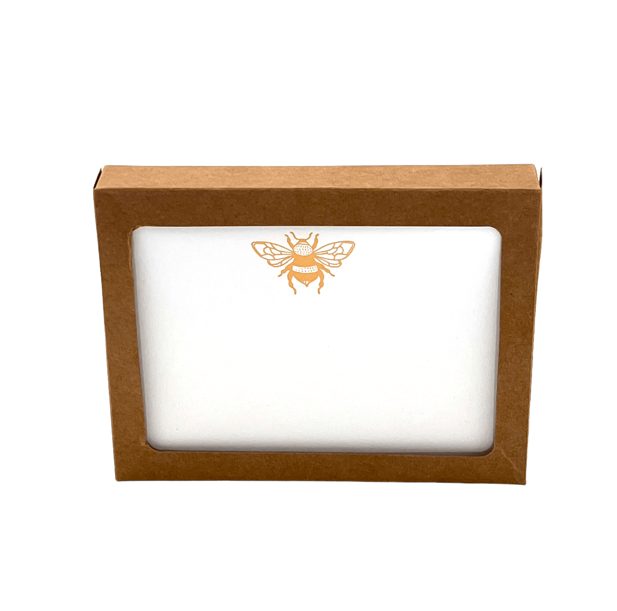 Honey bee notecard set in kraft box packaging by Ancora Letterpress, Washington