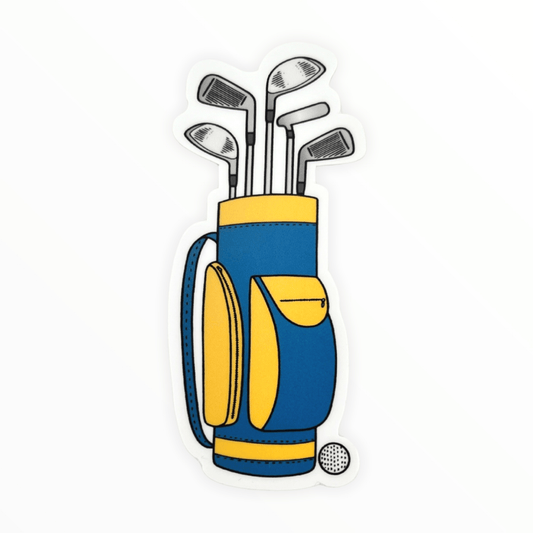 Golf Sticker by Big Moods, waterproof vinyl, 1.64 x 3.5 inches, indoor outdoor use