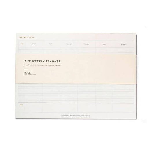 Weekly Planner Notepad by Darling Clementine, 50 tear-off sheets, 8.25 x 11.75 inches, Rock Paper Scissors
