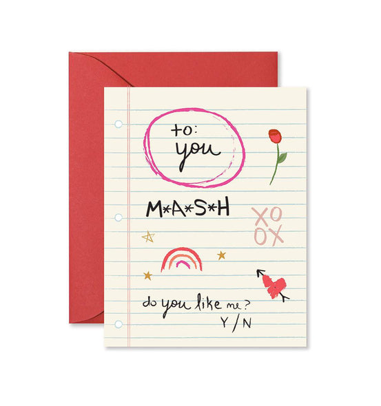 Another Love Note everyday love card by Ginger P. Designs, blank interior, red envelope, 4.25 x 5.5 inches