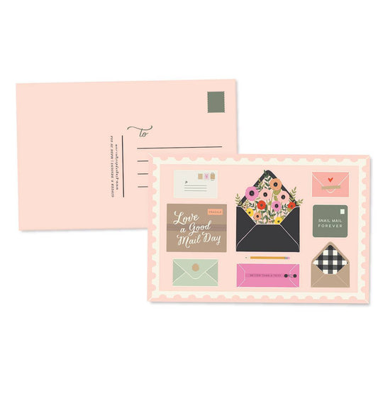 Good Mail Day postcards set of 10 by Ginger P. Designs, 4 x 6 inches
