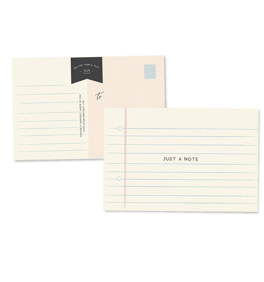 Just a Note postcards set of 10 by Ginger P. Designs, passing-notes style, 4 x 6 inches