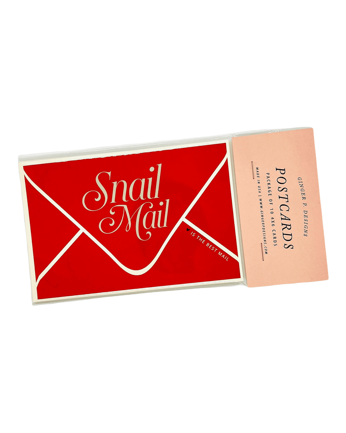 Snail Mail postcards by Ginger P. Designs, postcard front detail