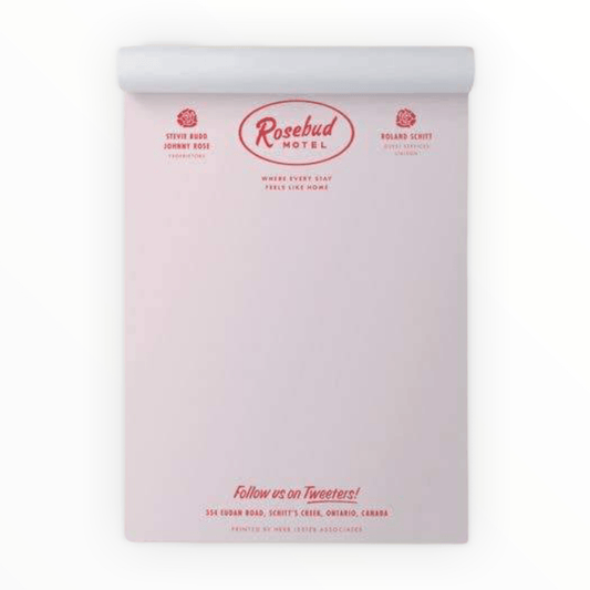 Rosebud Motel notepad set of 3 by Herb Lester Associates, Schitt's Creek inspired, 150 pages total, litho-printed in the UK