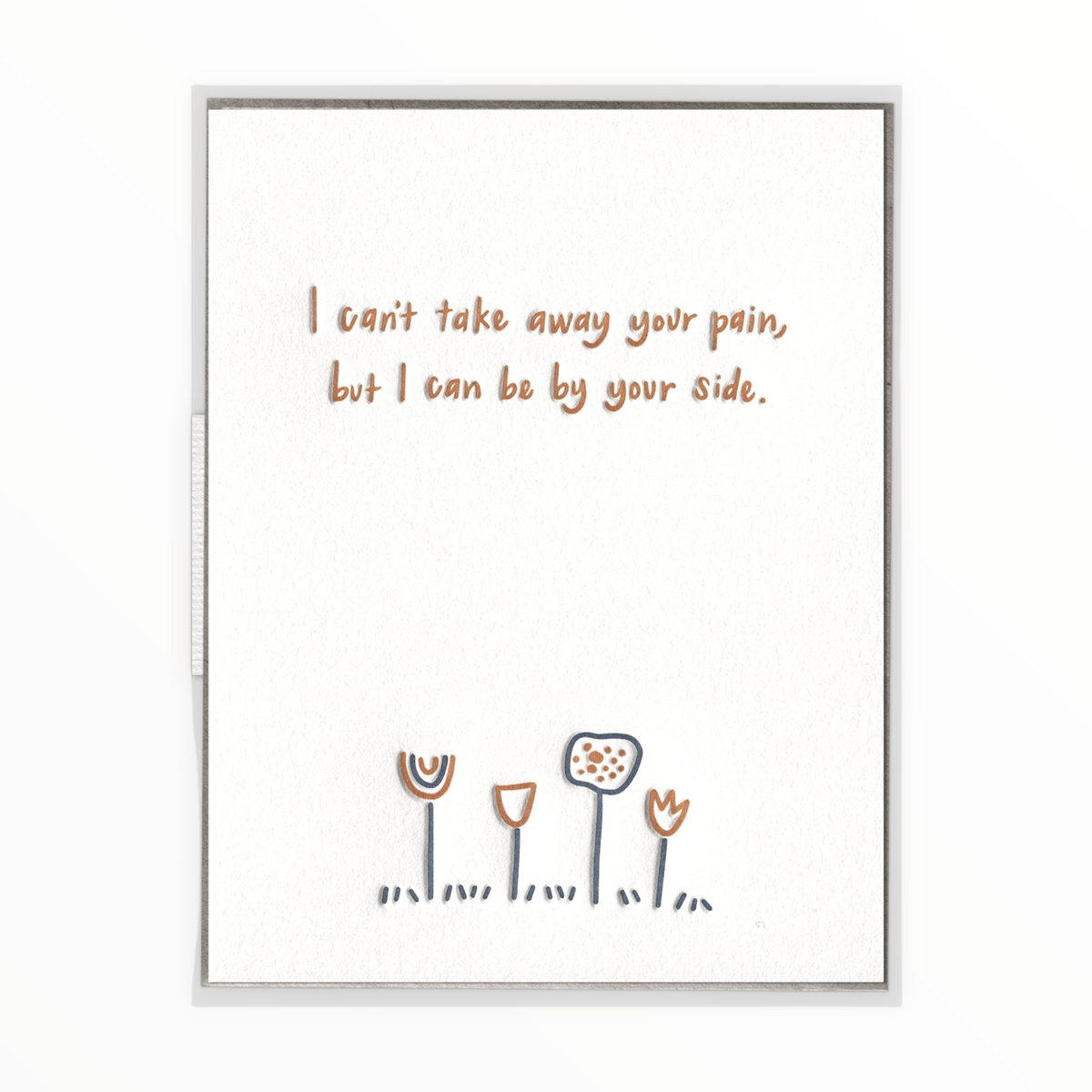 By Your Side Flowers letterpress card by Ink Meets Paper, blank interior, recycled kraft envelope, 4.25 x 5.5 inches, made in Charleston SC
