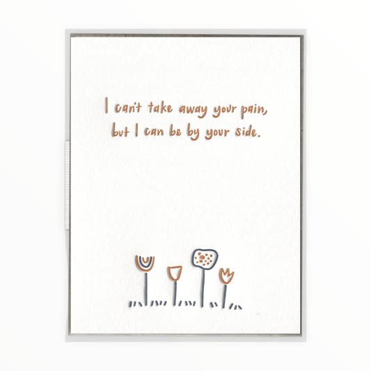 By Your Side Flowers letterpress card by Ink Meets Paper, blank interior, recycled kraft envelope, 4.25 x 5.5 inches, made in Charleston SC