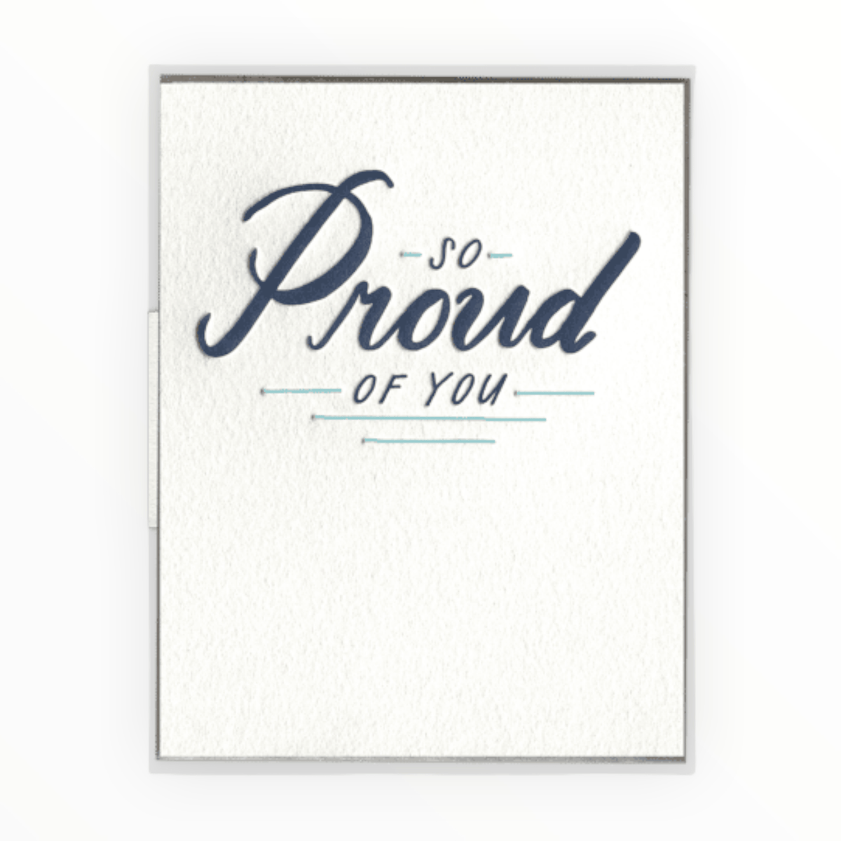 So Proud of You letterpress card by Ink Meets Paper, blank interior, recycled kraft envelope, 4.25 x 5.5 inches, made in Charleston SC