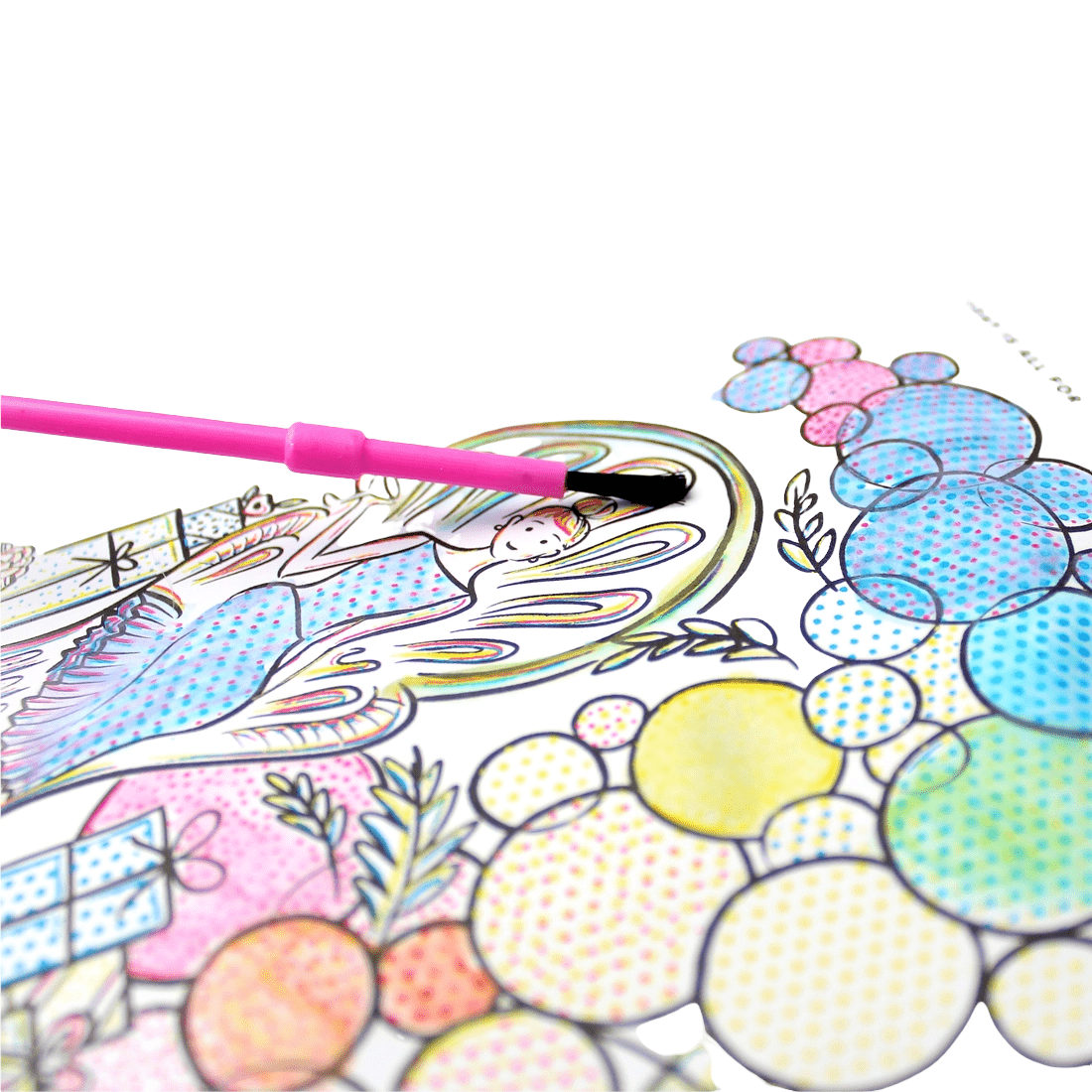 Balloon Arch Paint With Water by Inklings Paperie, painted card result with colors revealed