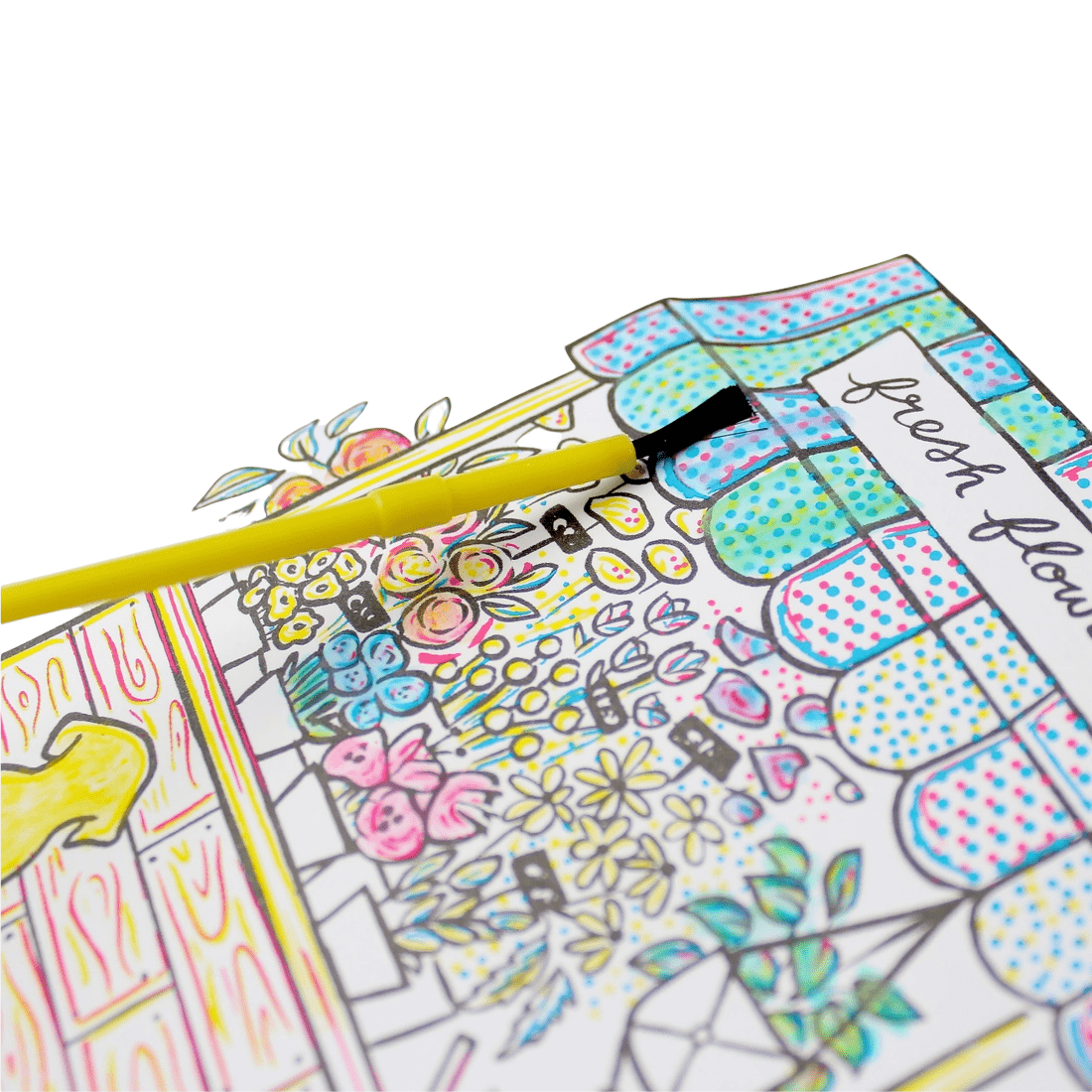 Flower Stand Paint With Water by Inklings Paperie, painted card result with colors revealed