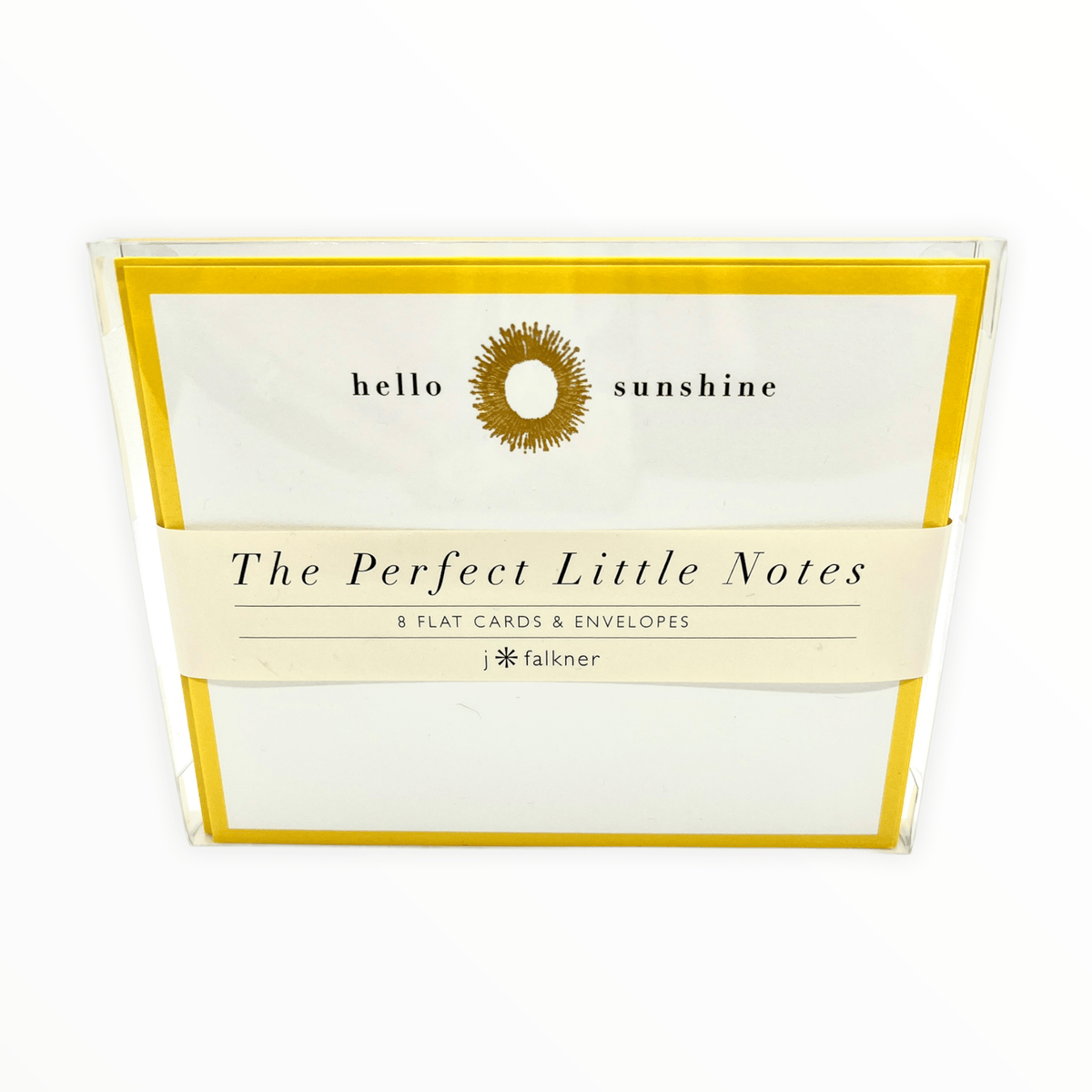 Hello Sunshine notecard set by J.Falkner Cards, boxed set with sunny yellow envelopes