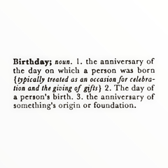 Birthday Defined - The Paper Drawer