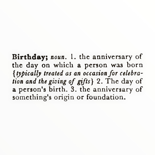 Birthday Defined - The Paper Drawer