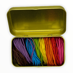 O'Band Rainbow Rubber Bands Tin - The Paper Drawer