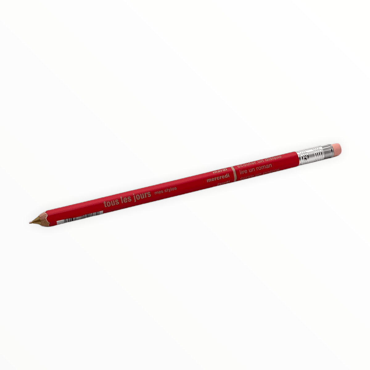 ous Les Jours Mechanical Pencil by MARK'S Inc., octagonal cedar wood barrel in red, 0.5mm lead, 6.5 inches, made in Japan