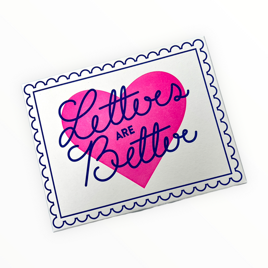 Letters Are Better Writing Kit by M.C. Pressure, includes 4 greeting cards, 2 pencils, 4 stamps, and 4 stickers