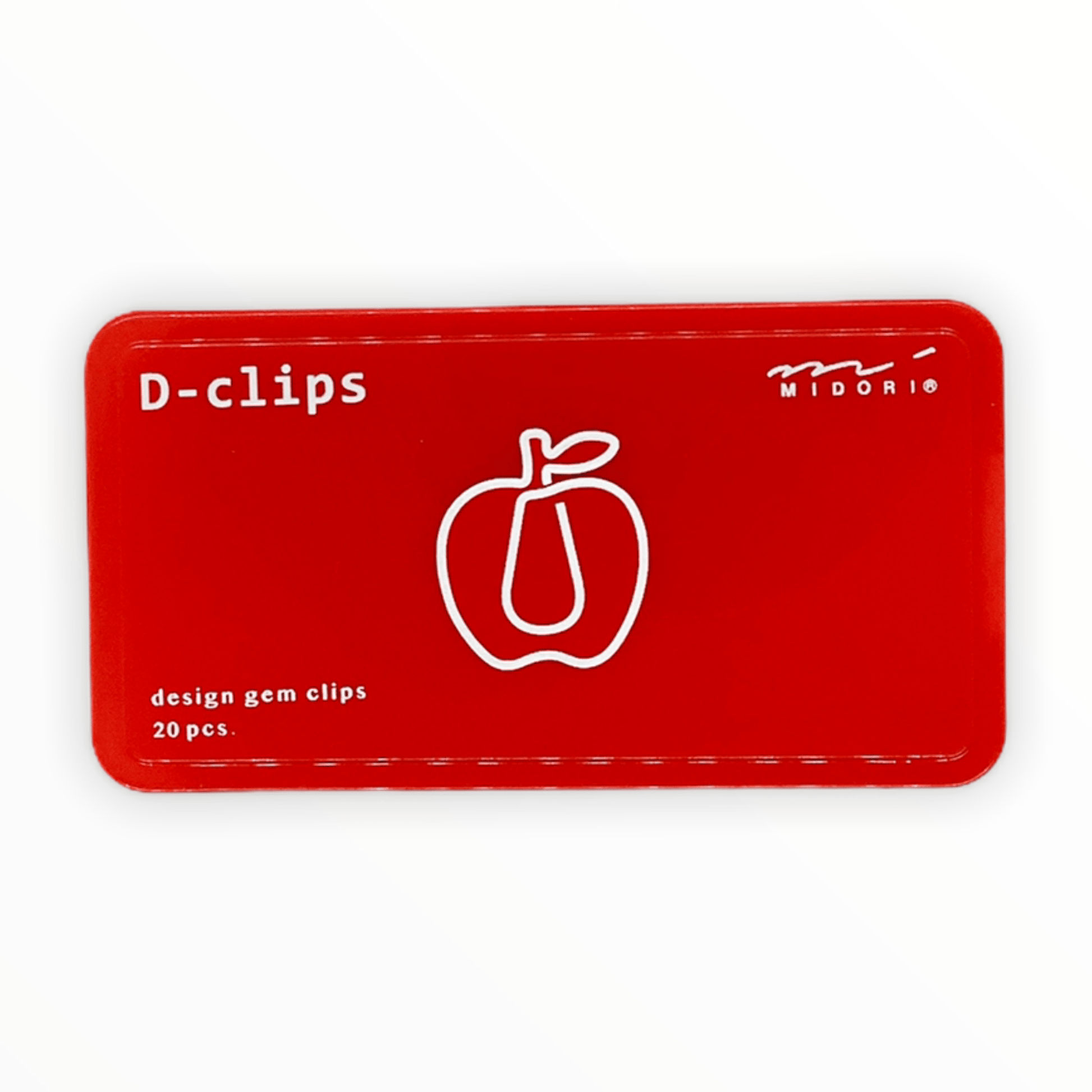 D-Clips apple-shaped paperclips by Midori, mint-style sliding case