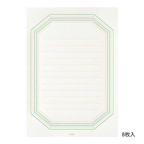 Frame Letter Set Stationery detail by Midori, frame design on writing paper