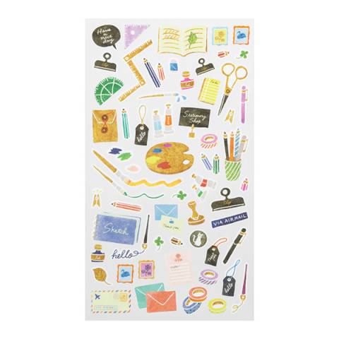 Marché Stationery Stickers detail by Midori, individual sticker designs