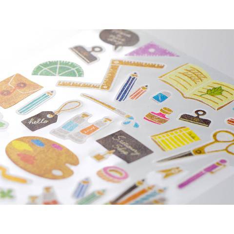 Marché Stationery Stickers by Midori, stickers applied to planner