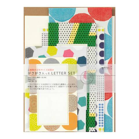 Multi-Pack Letterset Stationery Set by Midori, florals and geometric designs, 20 sheets and 10 envelopes, 8.3 x 5.8 inches