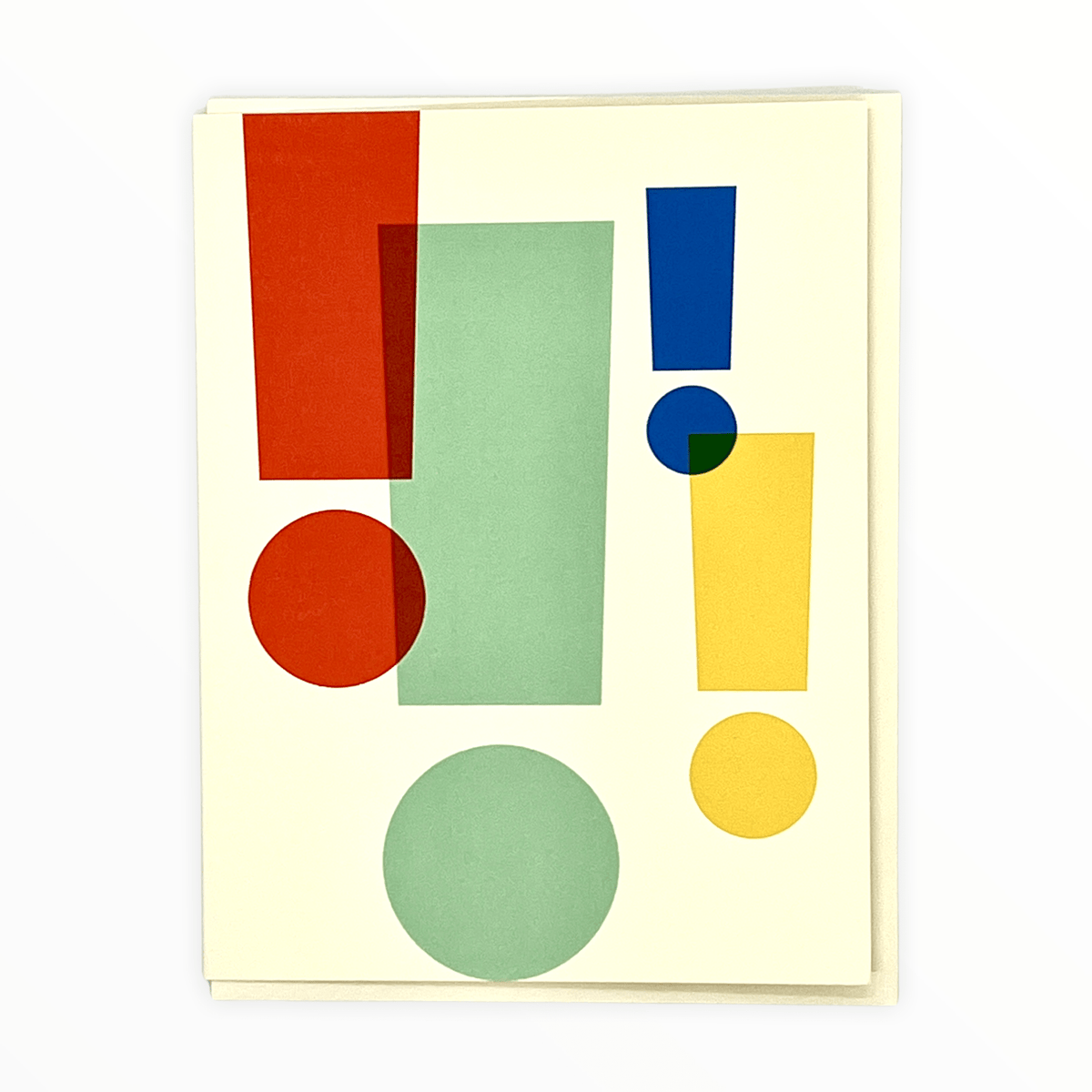 Big Exclamation greeting card by paper and stuff, excitement emphasis surprise design, blank interior, off-white envelope, 4.25 x 5.5 inches