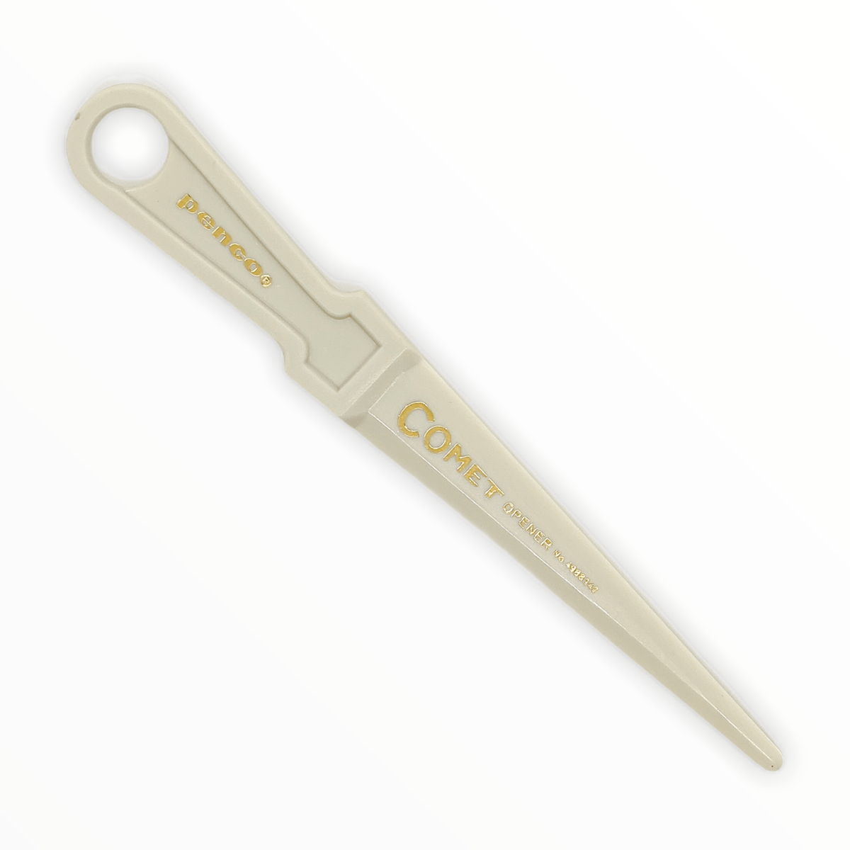 Comet Letter Opener by Penco, lightweight plastic ivory, 16cm long