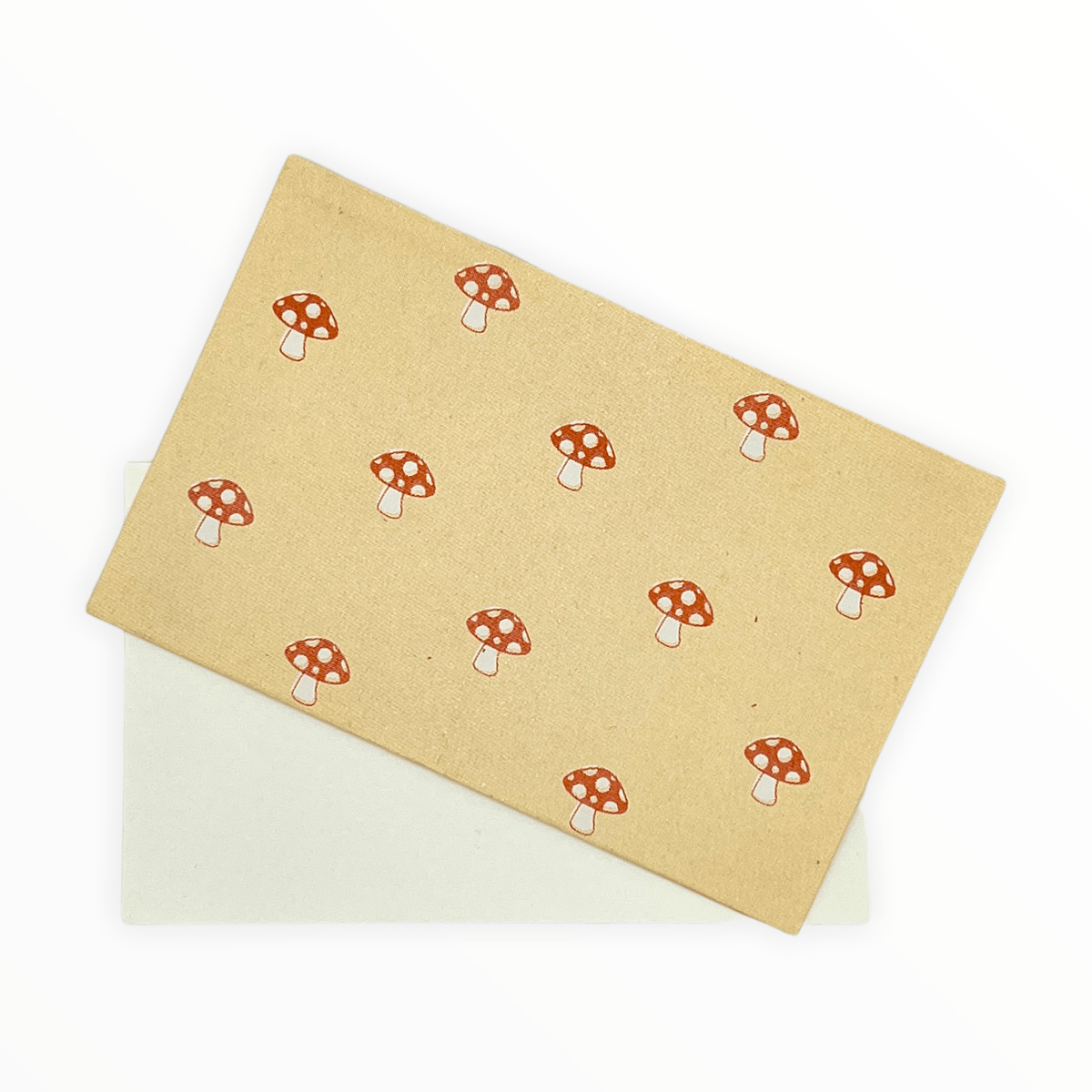 Mushroom Envelopes with Blank Notecards by Poem Press, riso-printed mushroom design, boxed set of 12, notecards 3.25 x 5.25 inches envelopes 3.5 x 5.5 inches