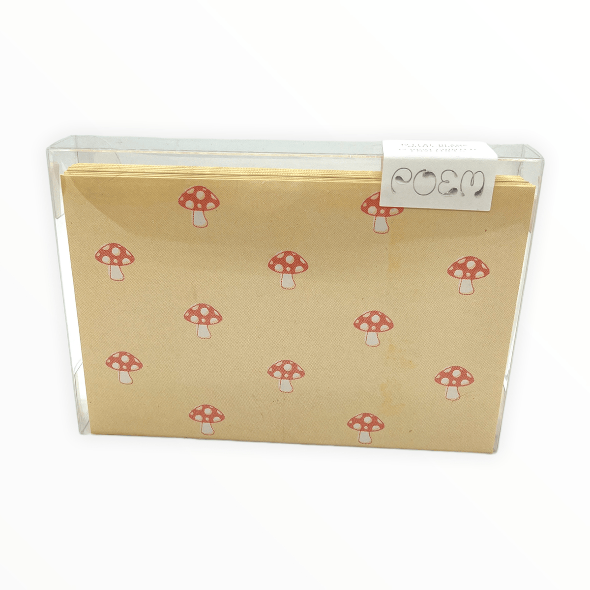 Mushroom Envelopes with Blank Notecards detail by Poem Press, riso-printed envelope pattern