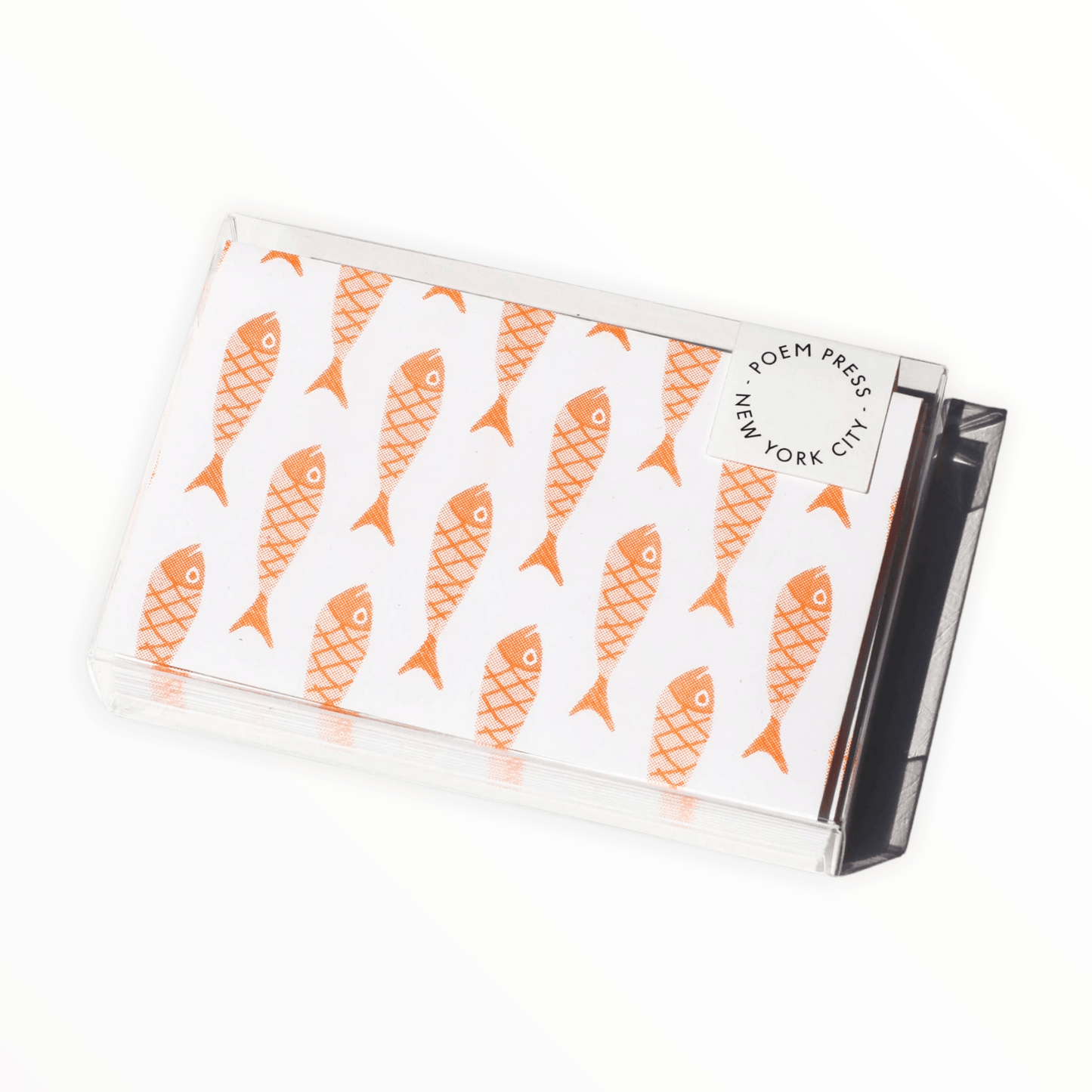 Orange Fish Envelopes with Blank Notecards by Poem Press, riso-printed orange fish design, boxed set of 12, notecards 3.25 x 5.25 inches envelopes 3.5 x 5.5 inches