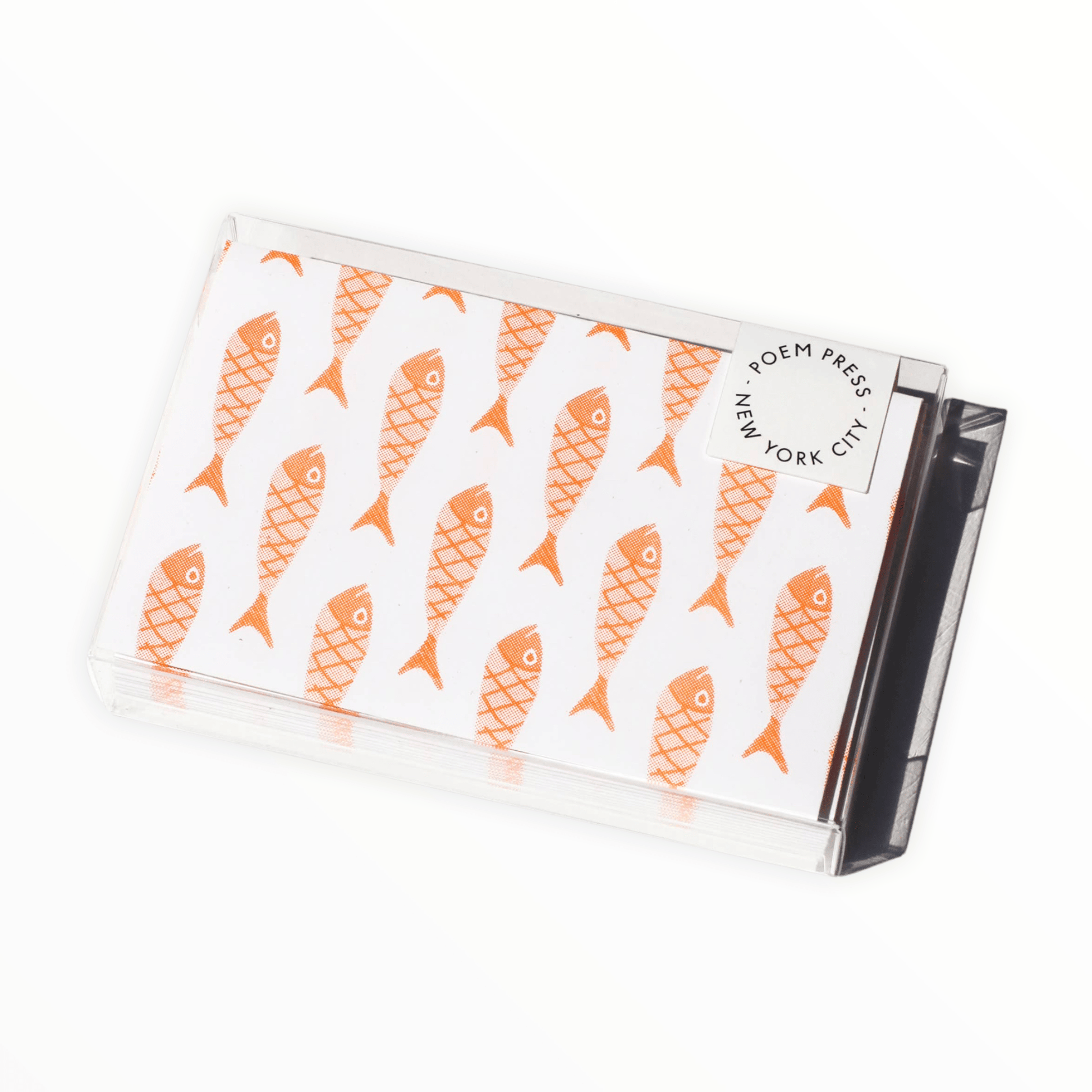Orange Fish Envelopes with Blank Notecards by Poem Press, riso-printed orange fish design, boxed set of 12, notecards 3.25 x 5.25 inches envelopes 3.5 x 5.5 inches
