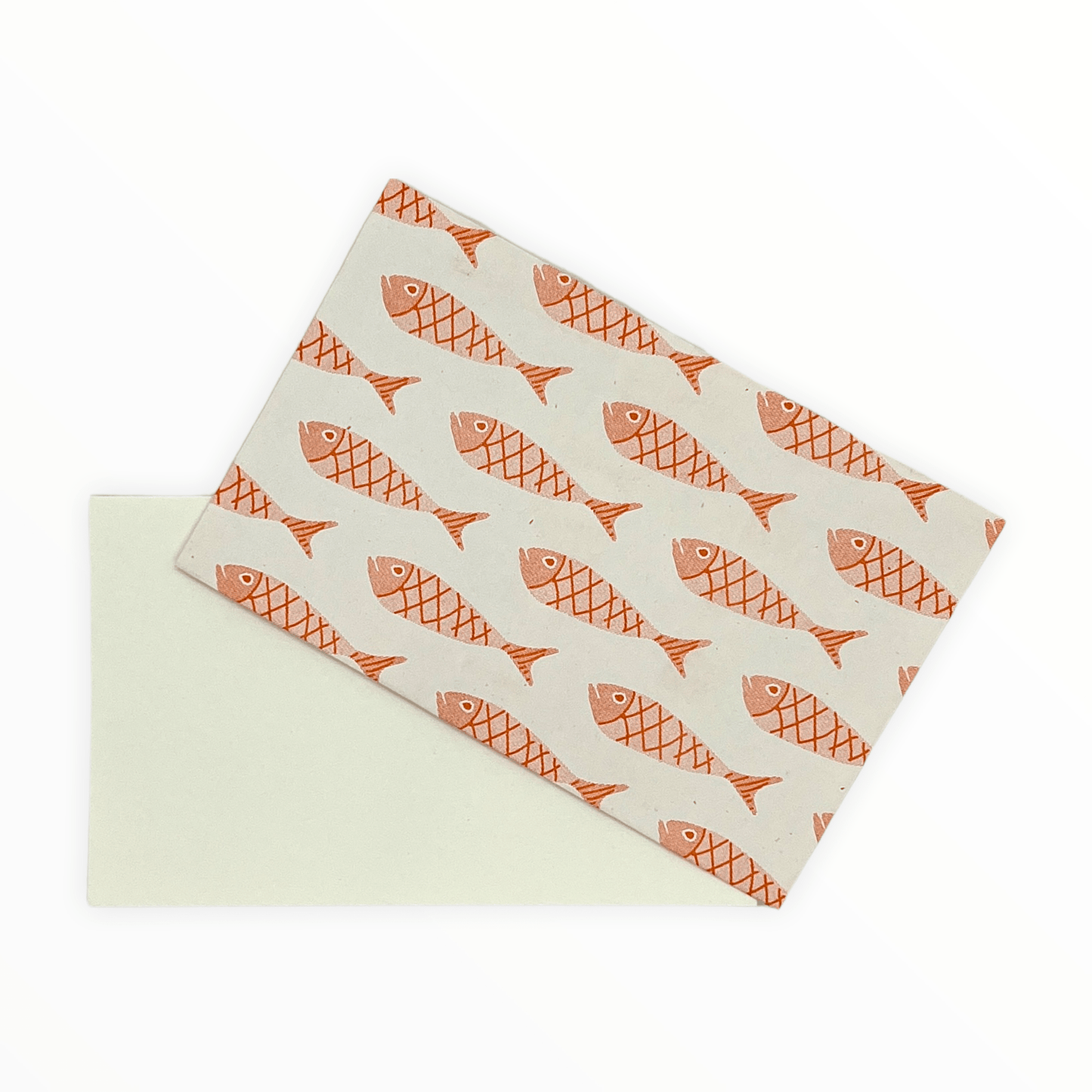 Orange Fish Envelopes with Blank Notecards by Poem Press, notecards and envelopes displayed together