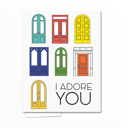  Adore You greeting card by Quick Brown Fox, blank interior, white envelope, 4.25 x 5.5 inches