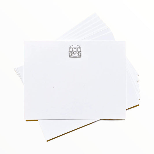 Subway Notecard Set by Quick Brown Fox, 10 flat letterpress notecards with white envelopes, 4.25 x 5.5 inches
