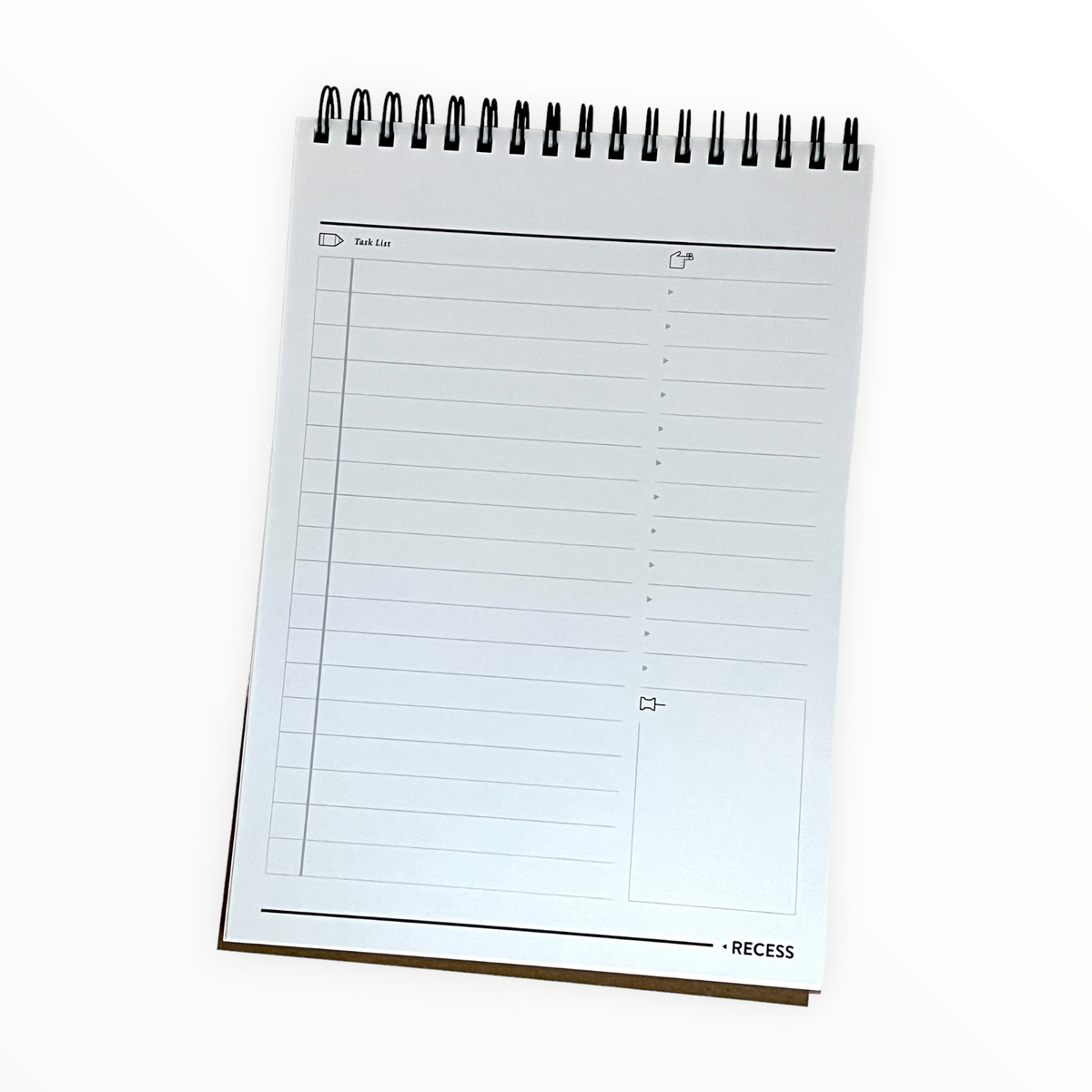 Task Book interior detail by Recess Shop, task list page layout