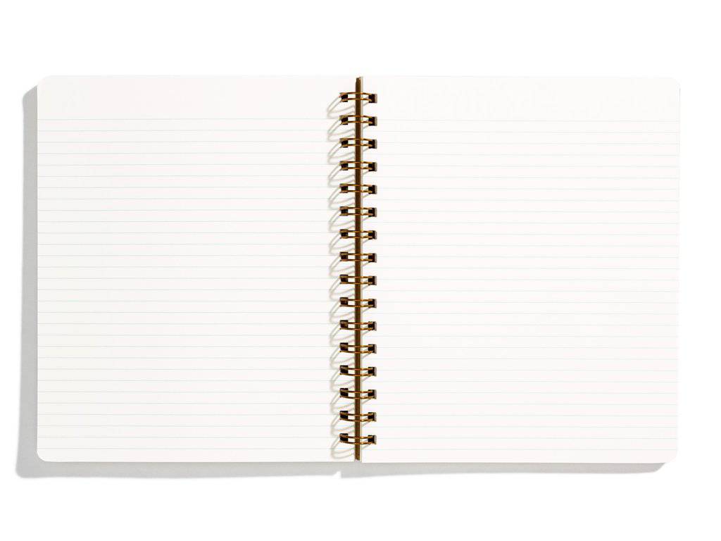 Spiral Notebook interior detail by Shorthand Press, lined pages lay flat